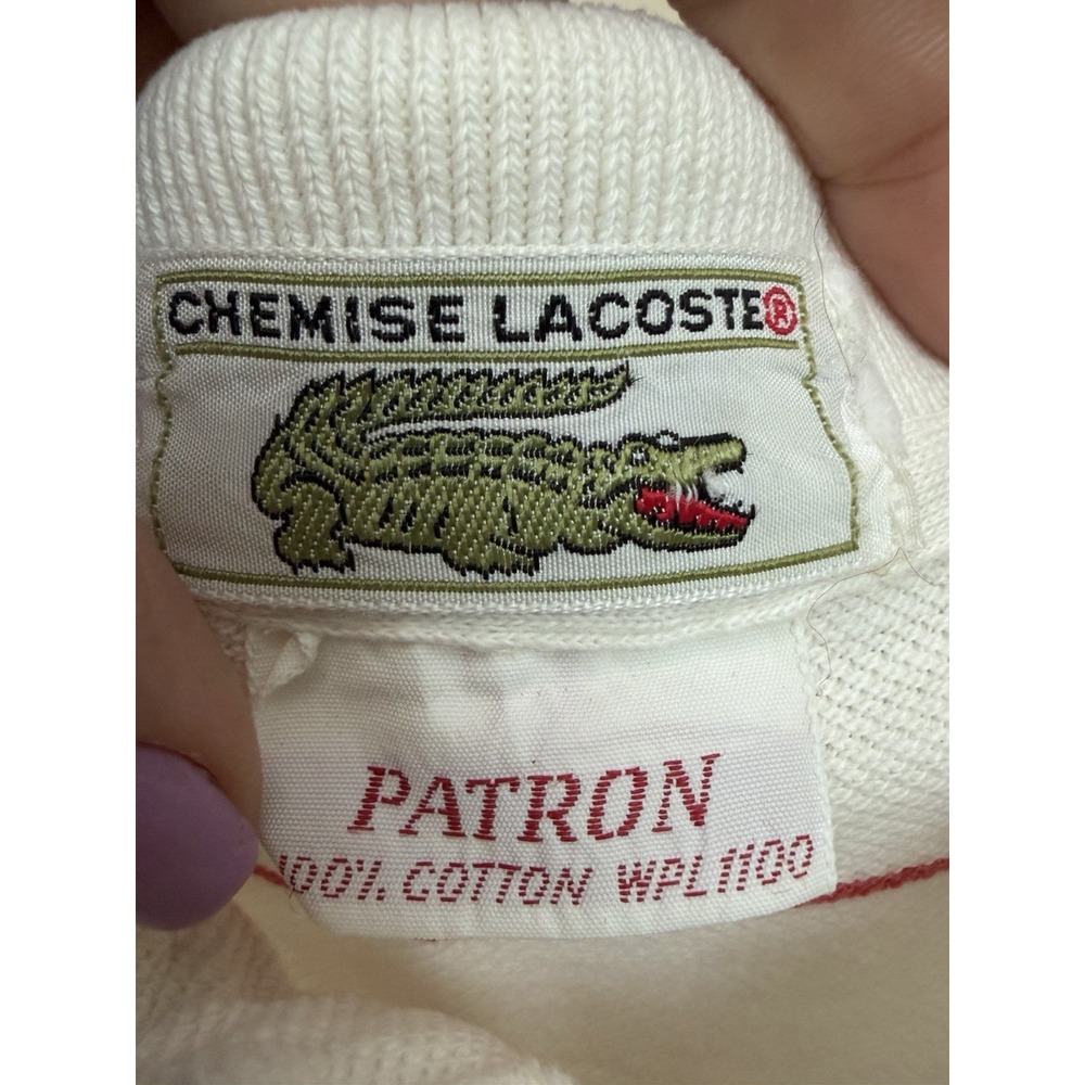 Chemise Lacoste Polo Shirt Vintage Small? Stripe Tennis Preppy 90s #ST13-2 - Picture 2 of 9